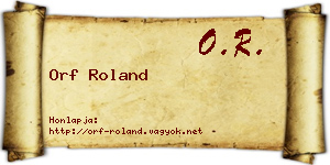 Orf Roland névjegykártya